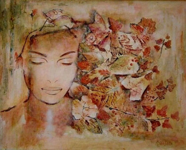 绘画 标题为“Les feuilles mortes” 由Marie Clémence, 原创艺术品, 丙烯 安装在artwork_cat.上