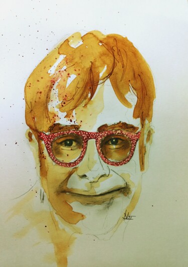 绘画 标题为“Elton John (N1107)” 由Dieter Becker, 原创艺术品, 标记
