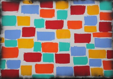 绘画 标题为“Rectangles de coule…” 由Damien Berrard, 原创艺术品, 丙烯 安装在木质担架架上