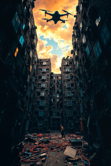 Digital Arts με τίτλο "Network Controlled" από Kubicol, Αυθεντικά έργα τέχνης, Ψηφιακή εκτύπωση