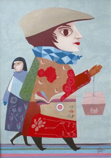 绘画 标题为“"Mom, Me, and Napol…” 由Viktor Miniailo, 原创艺术品, 彩画