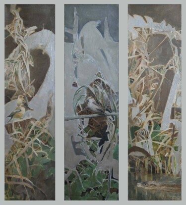 WHISPERS OF THE REEDS, nature 绘画 标题为“WHISPERS OF THE REE…” 由Dmytro Dotsenko, 原创艺术品, 油