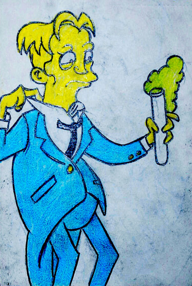 图画 标题为“les simpson4” 由José Espiguinha, 原创艺术品, 铅笔