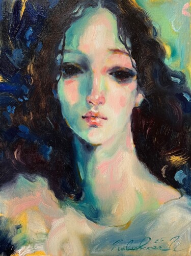 绘画 标题为“Silent moonlit night” 由Isolde Pavlovskaya, 原创艺术品, 油 安装在木质担架架上