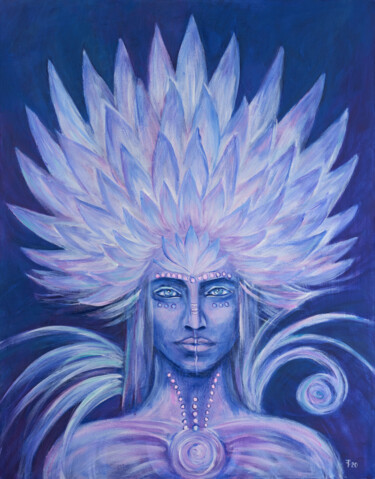 Blue Lotus — Energу of Awakening and Spiritual Clarity 绘画 标题为“Blue Lotus — Energу…” 由Sasha Tovstik, 原创艺术品, 丙烯