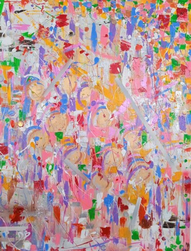 绘画 标题为“Carnaval” 由Damien Berrard, 原创艺术品, 丙烯 安装在木质担架架上