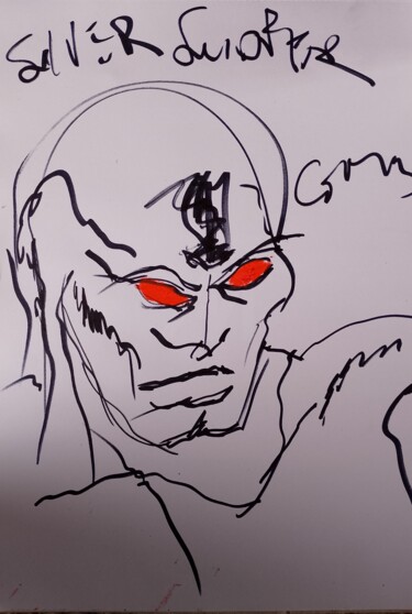 图画 标题为“Silver surfer” 由Hector O'Kanin, 原创艺术品, 标记