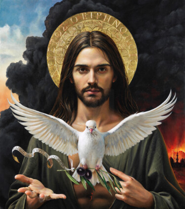 绘画 标题为“Christos Eirenopoios” 由Gustavo Palumbo (Jervé), 原创艺术品, 油