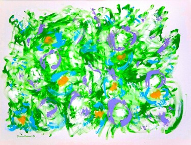 Spring flowers 绘画 标题为“Spring flowers” 由Damien Berrard, 原创艺术品, 丙烯 安装在木质担架架上