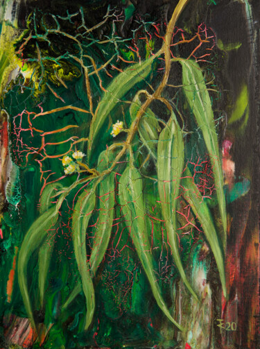 Eucalyptus – Symbolic Botanical Art | Clarity and Follow 绘画 标题为“Eucalyptus – Symbol…” 由Sasha Tovstik, 原创艺术品, 丙烯
