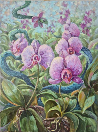 绘画 标题为“Provocative Orchids” 由Tania Kyriakidou, 原创艺术品, 油