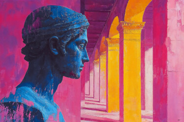 数字艺术 标题为“GREECE” 由Holly Watt, 原创艺术品, 操纵摄影 安装在木质担架架上