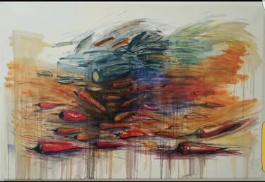 Peinture intitulée "Révolution (début)" par Lorenzo Romano, Œuvre d'art originale, Huile Monté sur Châssis en bois