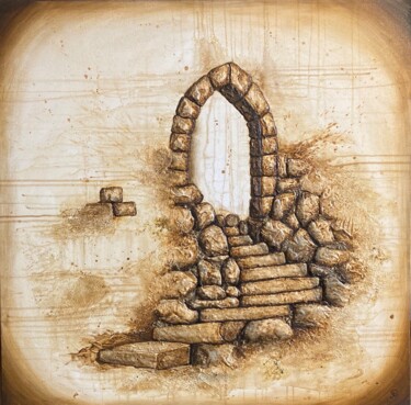 "Mighty Vault" is part of the eco-conscious series Mysteriou Painting titled ""Mighty Vault" is p…" by Andreja Panič Omahna, Original Artwork, Acrylic Mounted on Wood Stretcher frame