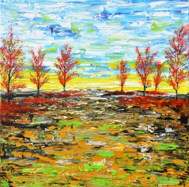 绘画 标题为“Autumn Landscape” 由Daniel Urbaník, 原创艺术品, 丙烯 安装在木质担架架上