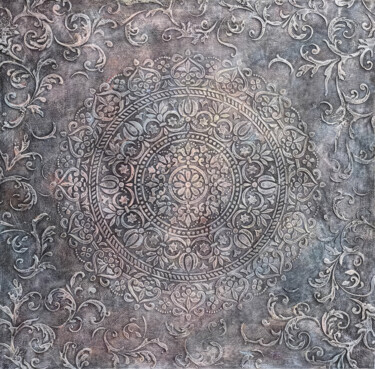 Center of the Ancient Wall – Mandala Wall Relief 绘画 标题为“Center of the Ancie…” 由Sasha Tovstik, 原创艺术品, 丙烯