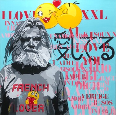 绘画 标题为“FRENCH LOVER” 由François Poulat, 原创艺术品, 丙烯 安装在木质担架架上