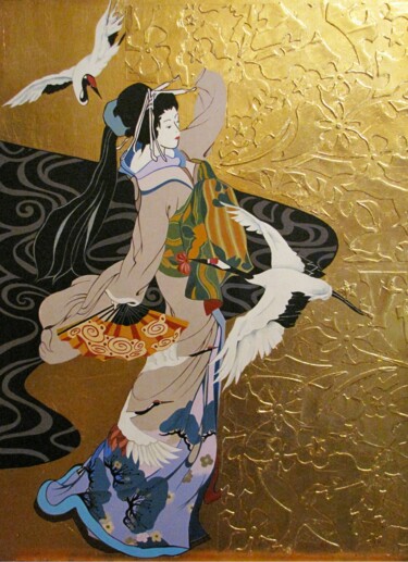 "Танец с птицами" başlıklı Tablo Ирина Пастухова tarafından, Orijinal sanat, Akrilik Ahşap panel üzerine monte edilmiş