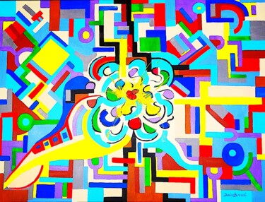 绘画 标题为“Colors II” 由Damien Berrard, 原创艺术品, 丙烯 安装在木质担架架上