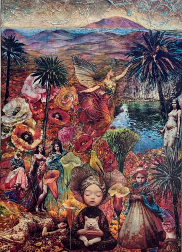 绘画 标题为“Vom Engel Verkuendet” 由Manfred Beck-Arnstein, 原创艺术品, 水彩 安装在木板上