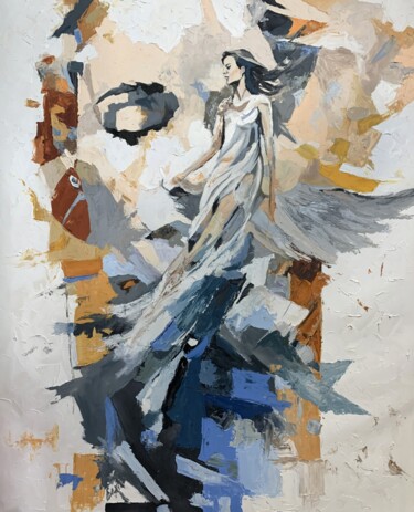 Veil of angel's motion. 绘画 标题为“Veil of angel's mot…” 由Vita Schagen, 原创艺术品, 油 安装在木质担架架上