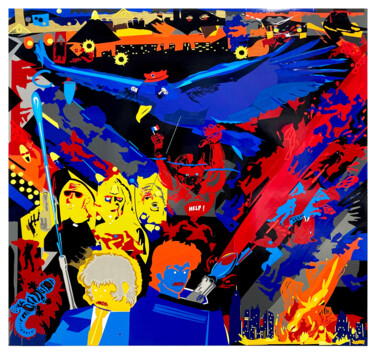 拼贴 标题为“Guernica 2.0” 由Thomas Alabert, 原创艺术品, 胶带