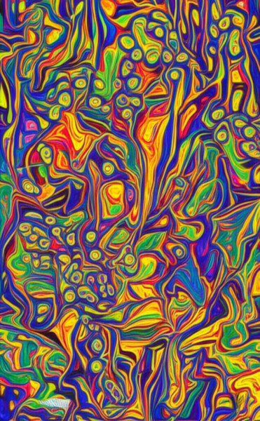 印花与版画 标题为“Riot of Colors” 由Banu Muazzez Arpalı, 原创艺术品, 数字油画
