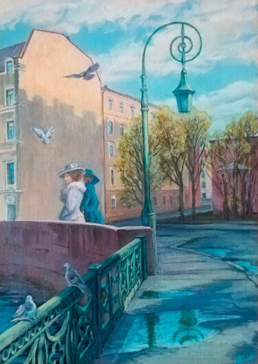 "Tranquil Bridge Str…" başlıklı Tablo Yerkezhan Kamentayeva tarafından, Orijinal sanat, Akrilik