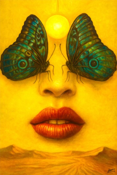 绘画 标题为“Butterfly Kiss” 由Spencer Derry, 原创艺术品, AI生成的图像