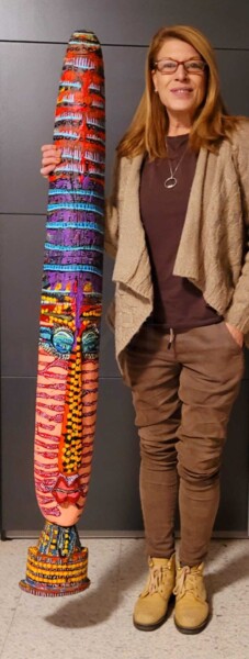 Painting titled "Sculpture painted a…" by Mirit Ben-Nun, Original Artwork, Acrylic