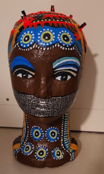 Sculpture titled "Sculpture painted a…" by Mirit Ben-Nun, Original Artwork, Clay