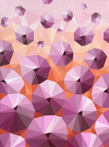 绘画 标题为“PINK BEACH UMBRELLA…” 由Maria Tuzhilkina, 原创艺术品, 丙烯 安装在木质担架架上