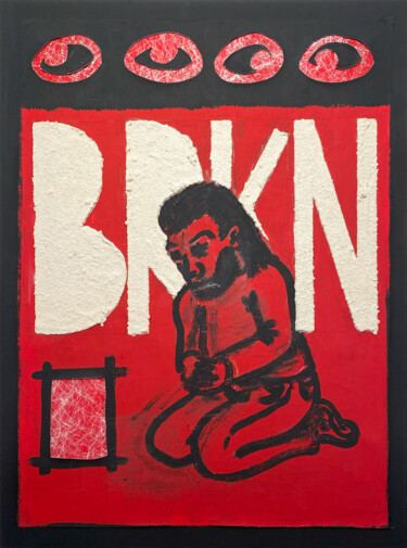 绘画 标题为“Broken” 由Noceda, 原创艺术品, 丙烯 安装在木质担架架上