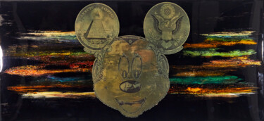 绘画 标题为“Abstract Mickey” 由James Chiew, 原创艺术品, 颜料 安装在铝上