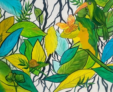 绘画 标题为“"Jungle Spirit – to…” 由Natalia Malicka (ARTPOSITIVE / ARTPOZYTYW), 原创艺术品, 油 安装在木质担架架上