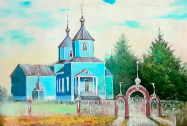 Tranquil Church 绘画 标题为“Tranquil Church” 由Yerkezhan Kamentayeva, 原创艺术品, 丙烯
