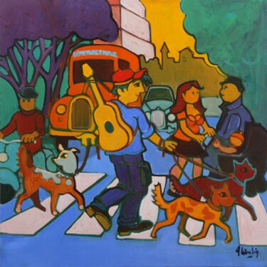 "Un air de guitare" başlıklı Tablo Joseph Landry tarafından, Orijinal sanat, Petrol Ahşap Sedye çerçevesi üzerine monte edil…