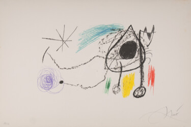 印花与版画 标题为“Sobre-teixims i esc…” 由Joan Miró, 原创艺术品, 光刻技术 安装在纸板上