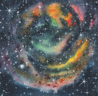 绘画 标题为“Outer space nebula” 由Space Oleandr, 原创艺术品, 水彩