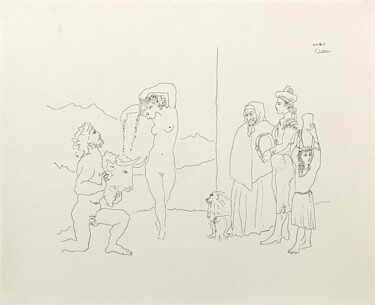 印花与版画 标题为“La danse des bander…” 由Pablo Picasso, 原创艺术品, 光刻技术 安装在纸板上