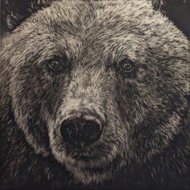 Peinture intitulée "Ours" par Piotr Wojcik, Œuvre d'art originale, Huile