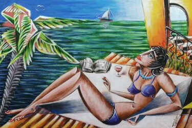 绘画 标题为“Woman Chillout #M341” 由Thomas Lange, 原创艺术品, 油