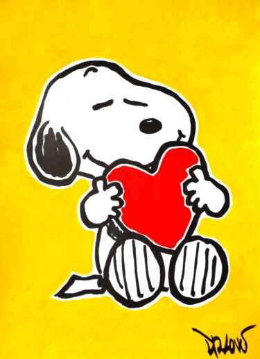 绘画 标题为“Snoopy in love by D…” 由Dr. Love, 原创艺术品, 丙烯
