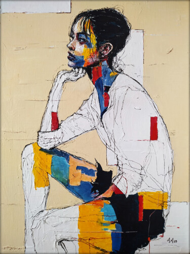 Fragments of Contemplation 绘画 标题为“Fragments of Contem…” 由Alexander Aksyonov, 原创艺术品, 丙烯 安装在木质担架架上