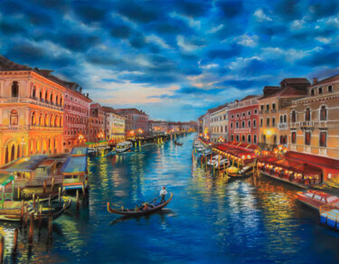 Venice Evening Scene 绘画 标题为“Venice Evening Scene” 由Nurgaliy Abdigaliyev, 原创艺术品, 油