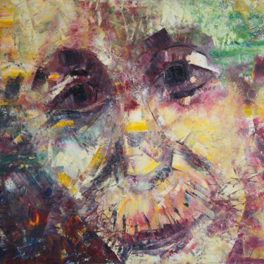 "Echo of Thought" 绘画 标题为“"Echo of Thought"” 由Viktoria Daneva, 原创艺术品, 油 安装在木质担架架上
