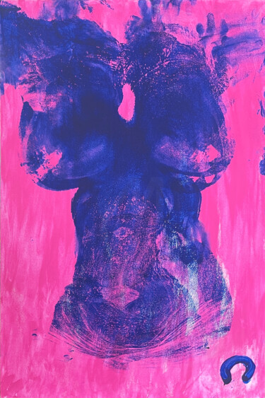 Painting titled "female body print o…" by Alienleo, Original Artwork, Acrylic