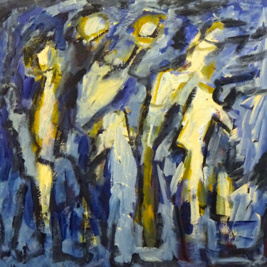 绘画 标题为“Composition 7336” 由Engelina Zandstra, 原创艺术品, 丙烯 安装在木质担架架上