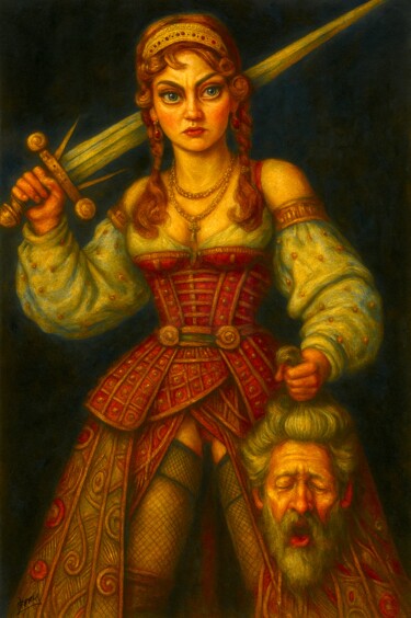 绘画 标题为“Judith The Slayer” 由Spencer Derry, 原创艺术品, AI生成的图像