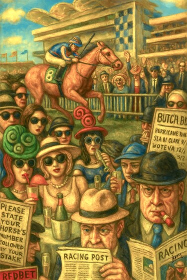 绘画 标题为“New Market Races” 由Spencer Derry, 原创艺术品, AI生成的图像